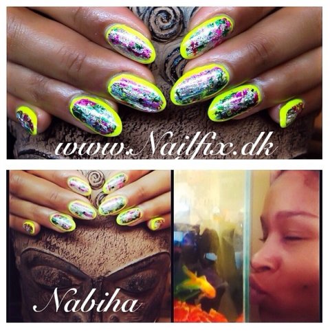 Nabiha with Neon nails